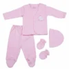 AJUAR DE 5 PZAS BEBÉ NIÑO/NIÑA DE ALGODÓN PIMA: OSITO