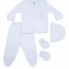 AJUAR DE 5 PZAS BEBÉ NIÑO/NIÑA DE ALGODÓN PIMA: OSITO