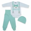 SET DE 3 PZAS BEBÉ  DE ALGODÓN PIMA: PEQUEÑO PRÍNCIPE