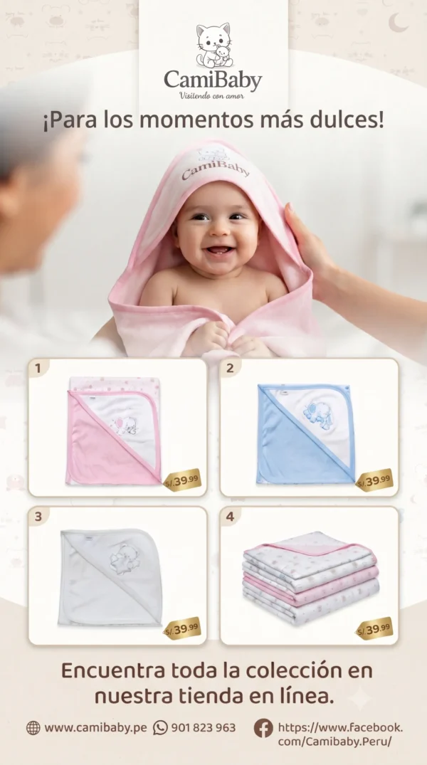 colchas MANTA DE SALIDA CON CAPUCHA ESQUINERA | BABY ESSENTIALS