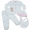 AJUAR CLÍNICO EN JACQUARD DE 4 PZAS PARA BEBÉ: COLECCIÓN BABY FRIENDS MARCA: BABY COCOTTO.