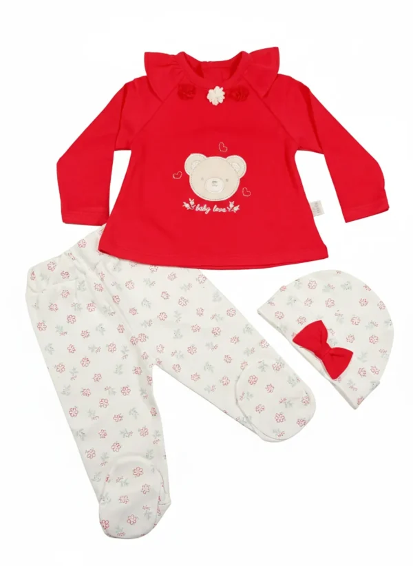 AJUAR CLÍNICO DE 3 PZAS PARA BEBÉ (0 A 3 MESES): COLECCIÓN TERNURA FLORAL