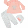 AJUAR CLÍNICO DE 3 PZAS PARA BEBÉ (0 A 3 MESES): COLECCIÓN TERNURA FLORAL
