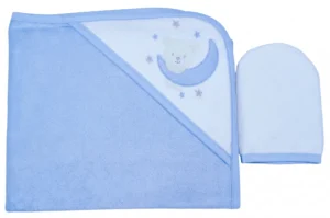 SET DE TOALLA CON CAPUCHA Y GUANTE DE BAÑO (TEJIDO GRUESO) | BABY BATH