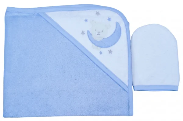 SET DE TOALLA CON CAPUCHA Y GUANTE DE BAÑO (TEJIDO GRUESO) | BABY BATH