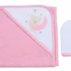 SET DE TOALLA CON CAPUCHA Y GUANTE DE BAÑO (TEJIDO GRUESO) | BABY BATH