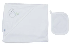 SET DE TOALLA CON CAPUCHA Y GUANTE DE BAÑO | BABY BATH