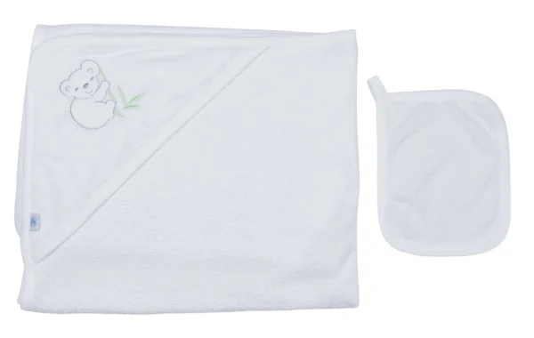 SET DE TOALLA CON CAPUCHA Y GUANTE DE BAÑO | BABY BATH