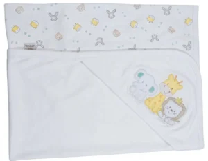 MANTA DE SALIDA CON CAPUCHA ESQUINERA | BABY ESSENTIALS