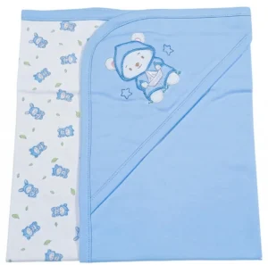 MANTA DE SALIDA CON CAPUCHA ESQUINERA | BABY ESSENTIALS