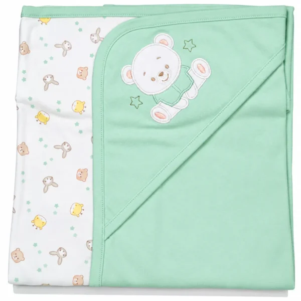 MANTA DE SALIDA CON CAPUCHA ESQUINERA | BABY ESSENTIALS