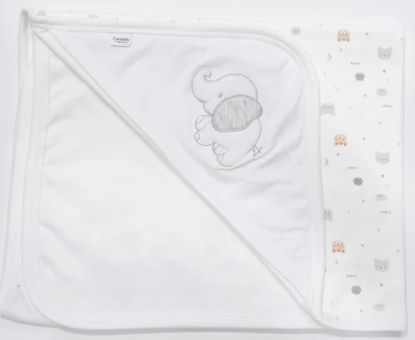 MANTA DE SALIDA CON CAPUCHA ESQUINERA | BABY ESSENTIALS