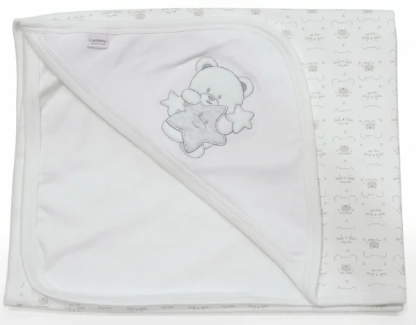 MANTA DE SALIDA CON CAPUCHA ESQUINERA | BABY ESSENTIALS