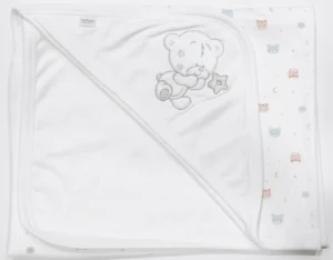 MANTA DE SALIDA CON CAPUCHA ESQUINERA | BABY ESSENTIALS